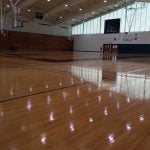 Prior to the removal of the basketball floor at LeMoyne College